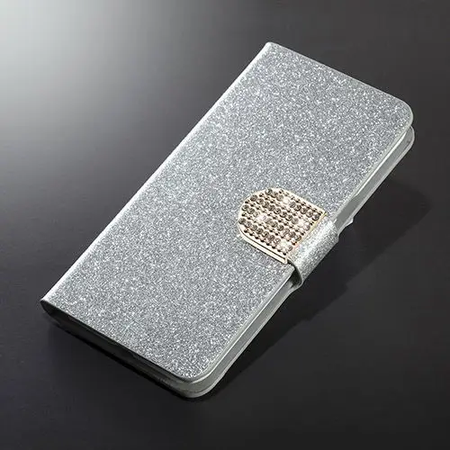 Dneilacc роскошный высококачественный кожаный магнитный Авто Флип-Бумажник Стенд сотовый Чехол для телефона для HOMTOM S16 чехол-крышка - Цвет: Silver diamond
