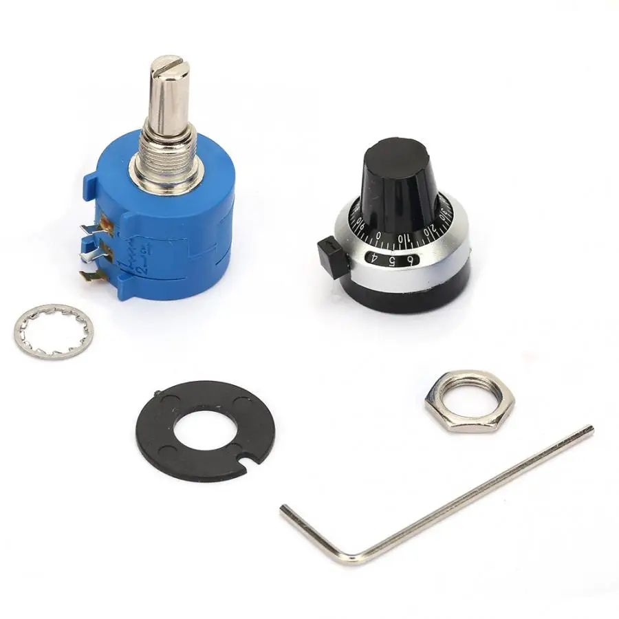 3590S-2-501L 2W Adjustable Resistor Wirewound 500ohm Adjust Variable Resistor Knob Rotate Potentiometer Kit Potenciometro