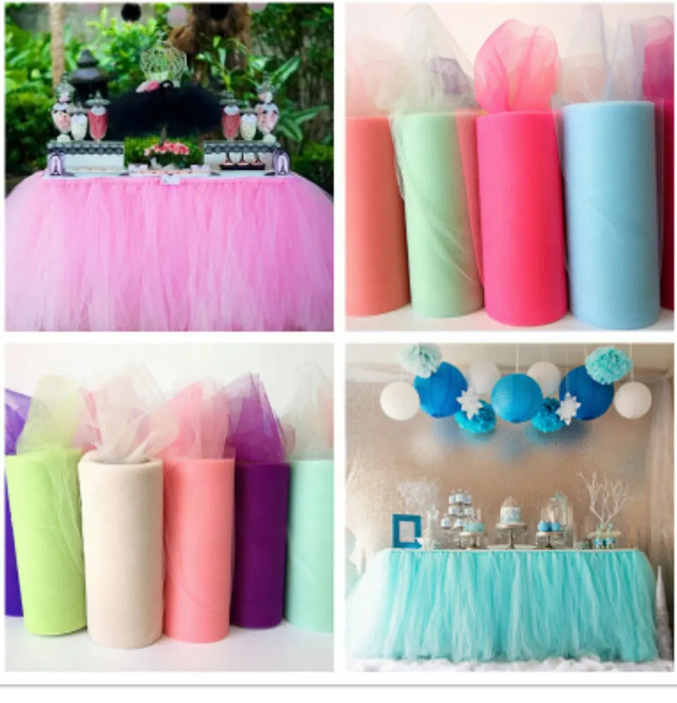 Tulle Roll 15cm 25yards Tulle Fabric Rolls For Tutu Spool Tulle Skirts Dress Clothes Curtains Wedding Party DIY Decorations     _01
