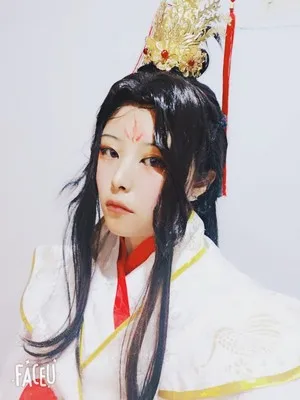 Аниме Tian Guan Ci Fu Cos Xie Lian Yue Shen Платиновый Павлин косплей полный набор парик обувь аксессуары ткань