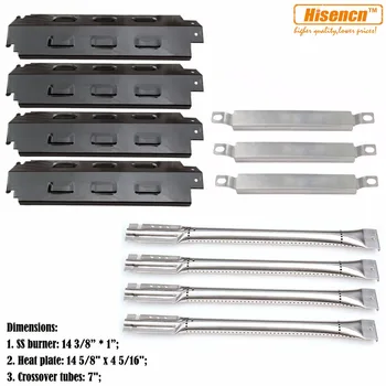 

Hisencn Repair Kit Burners, Heat Plates, Crossover Tubes For Charbroil 463420507,463420509, 463460708, 463460710 Gas Grill