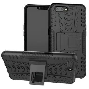 

30pcs/lot Shockproof Detachable Stand Tire Armor Case For Oppo R9S Plus A83 A1 A5 A3S Realme 2 F1 F1S F1 Plus F5 F3 Plus F7 F9
