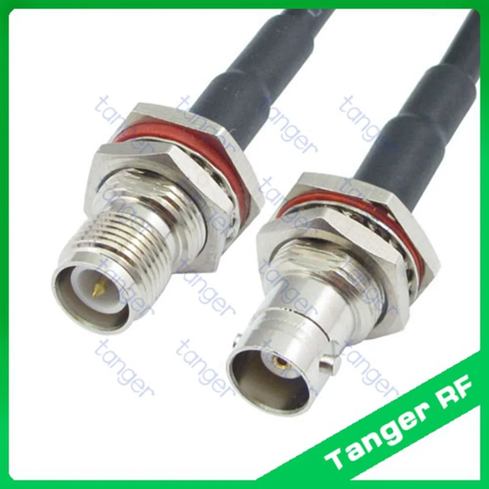 

Tanger RP-TNC female connector to BNC female jack front with nut straight RF RG58 Pigtail Jumper Coaxial Cable 40inch 100cm Hot