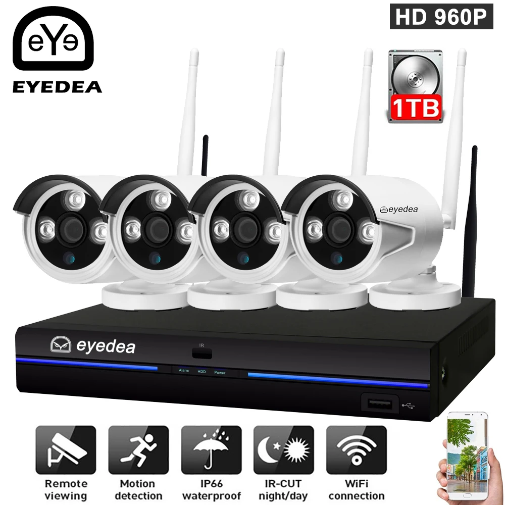 Eyedea 4CH 960P Wireless CCTV security Set Wifi NVR Kit Waterproof outdoor Home Security IP camera Video surveillance system Kit Eyedea 4CH 960P Wireless CCTV security Set Wifi NVR Kit Waterproof outdoor Home Security IP camera Video surveillance system Kit