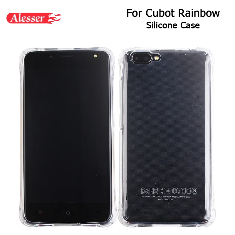 Alesser For Cubot Rainbow 2 TPU Silicone Case Soft Transparent Protective Back Cover Anti-knock |