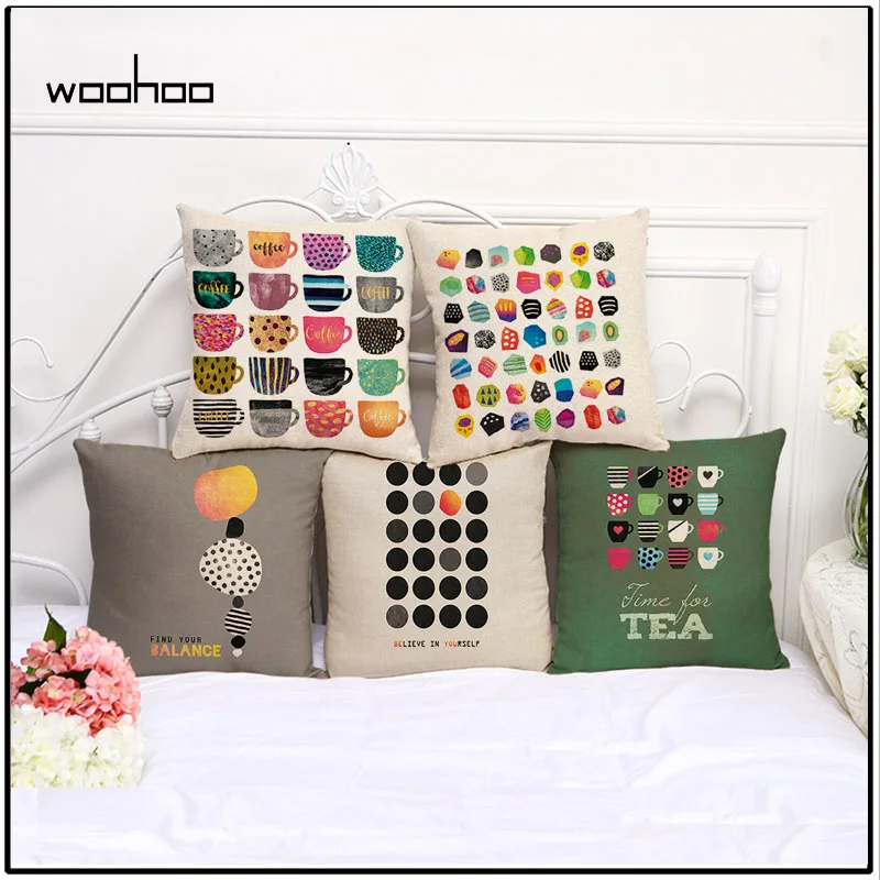 2018 Simple style Decorative throw pillow cover case Coffee Shop Letter Seat Waist Cushion Cover party chair covers 45X45CM | Дом и сад