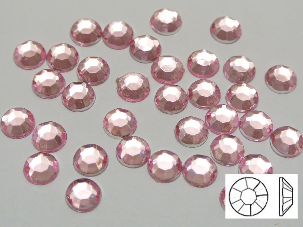500 Разноцветные акриловые круглые фотообои 6 мм (1/4 дюйма)|gem rhinestones|rhinestone combgem music |