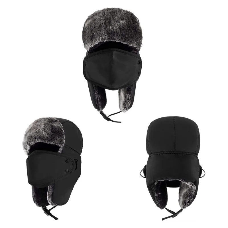 Pasamonta/ñas esqu/í unisex grueso c/álido resistente al viento m/áscara completa Ushanka Trapper Rusia sombrero sint/ética orejera calentador invierno cubierta cara t/érmica calentador cuello esqu/í Hombre