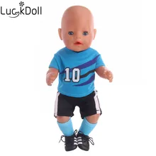 Luckydoll синий футбол костюм подходит 43 см аксессуары для детской куклы рождественский подарок для выбора( только одежды