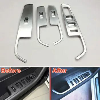 

4x ABS Car Styling Interior Door Window Lift Button Switch Frame Cover Armrest Trim Sticker Fit For Hyundai Sonata 9Th(LF) 2015
