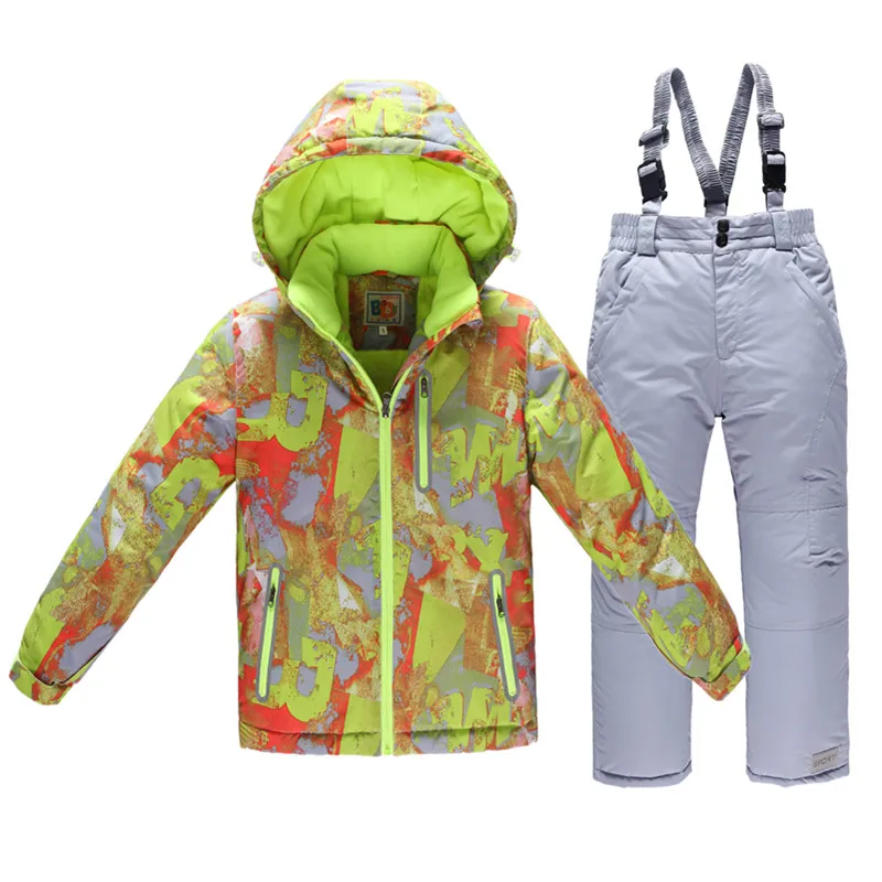 

Mioigee 2018 New Children Sets Winter Ski Suits Jacket+overalls 2pcs Sets Child Sports Tracksuit for Kids Boy Jacket Clothes