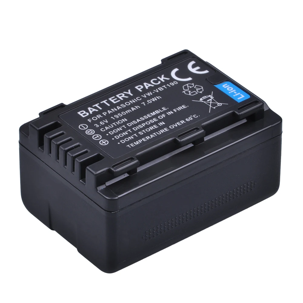 Bateria + Carregador para Panasonic Vbt190 Hc-v720 Hc-v727 Hc-v730 Hc-v750 Hc-v757 Hc-v760 Hc-v770 1950 Mah Vw-vbt380 Vbt380 Vw-vbt190 - Image 3