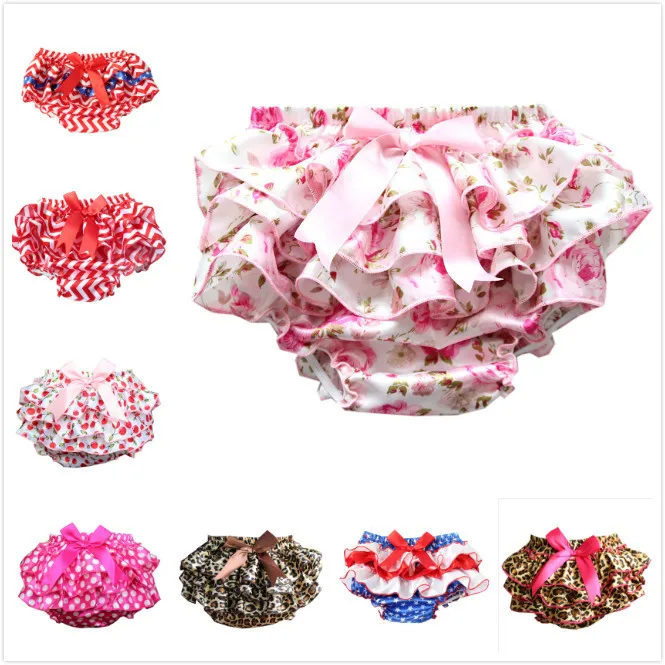 

New Newborn Toddler Infant Baby Kid Girl Short Pants Summer Floral Print Leopard Bottoms PP Bloomers Ruffled Panties 0-3Y