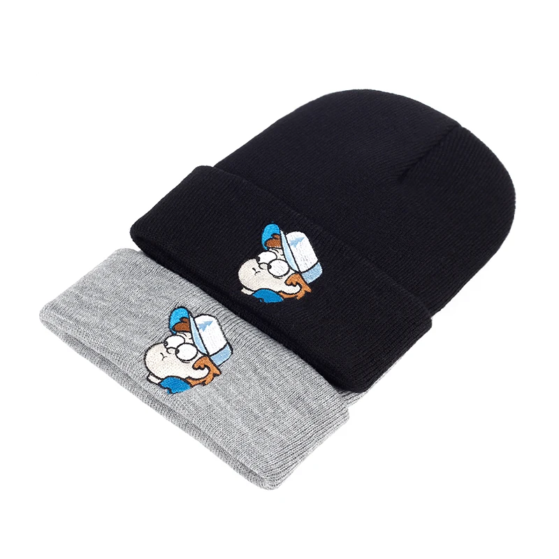 

Dipper Pines Beanie Unisex Gravity Falls Embroidery Winter Knitted Hat Elasticity Cartoon Image Warm Outdoors Skullies Beanies