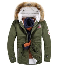 High Quality Fur Collar Parkas New Mens Winter Jacket Men’s Hooded Wadded Coat Thickening Coat Slim Casual Pure Color Outwear