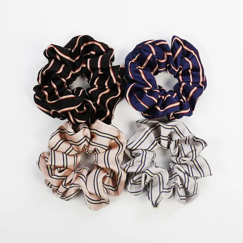 

Women Polyester Hair Ties Headband Ladies Striped printed Lady Scrunchies Hair Female Holder Rope Hair Band Accessories