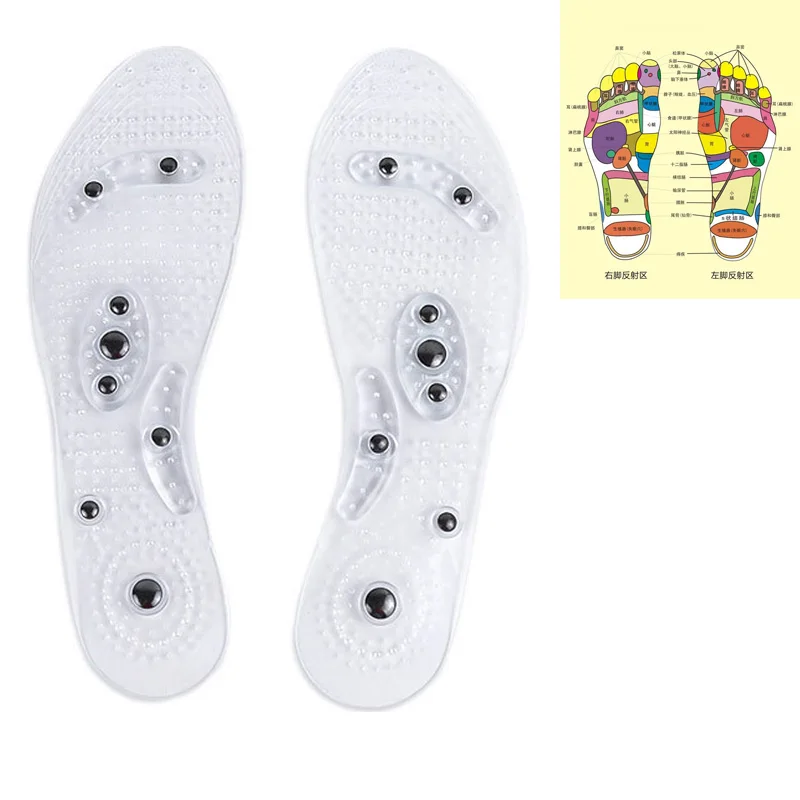 font b Health b font 1Pair Shoe Gel Insoles Feet Magnetic Therapy font b Health
