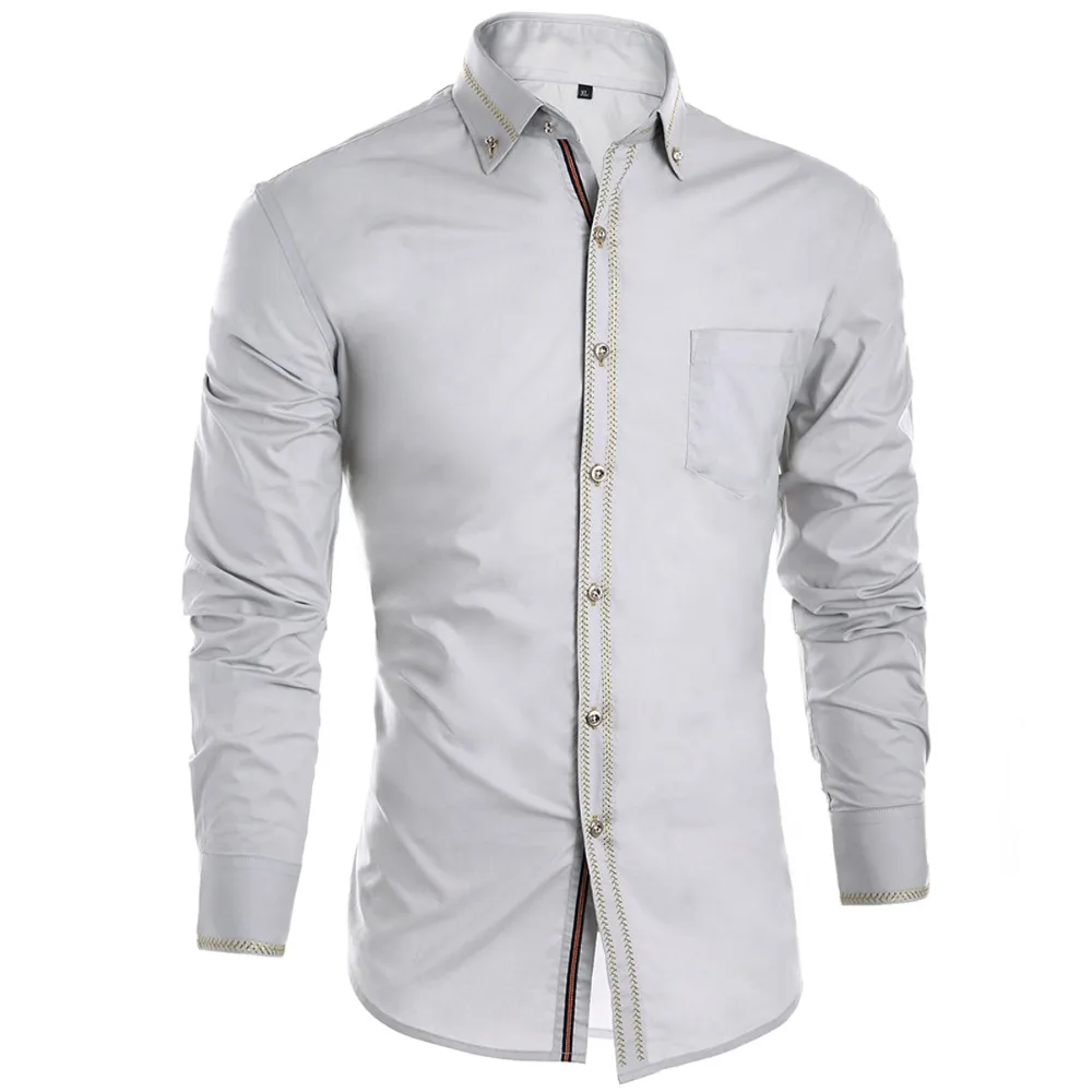 Jeetoo 2019 الرجال الصلبة ضئيلة عارضة الزفاف قميص تجارية طويلة الأكمام الرجال اللباس البلوزات العمل ارتداء الرسمي الذكور سهرة زائد حجم