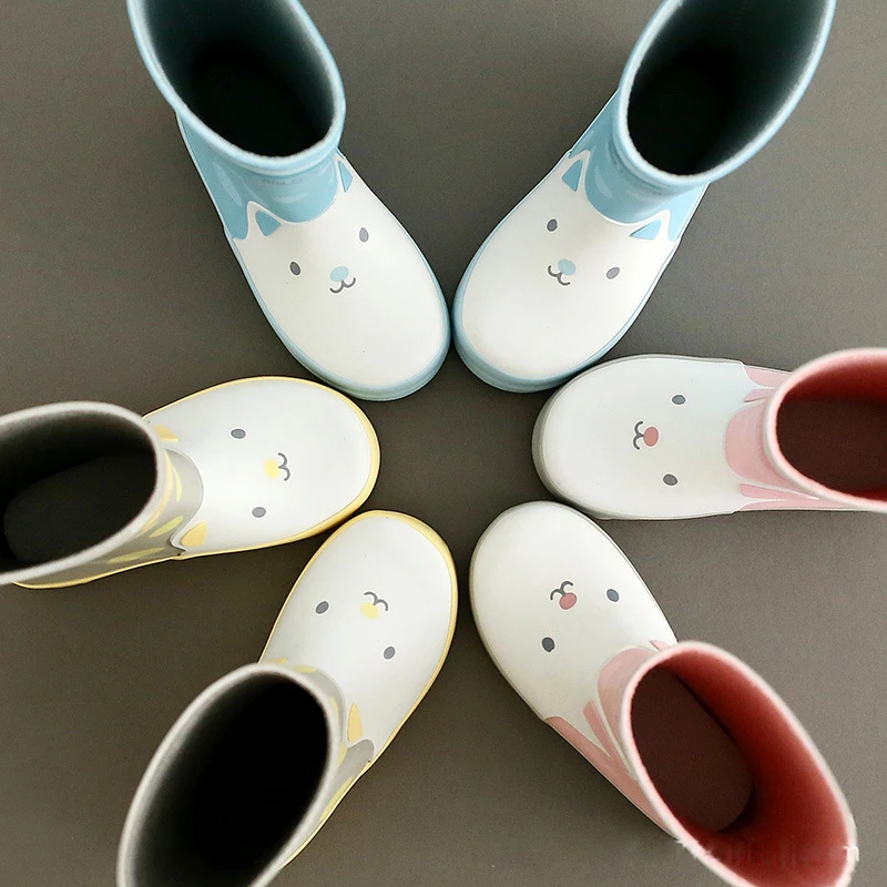YESELLO/резиновые сапоги для дождливой погоды из натуральной резины; обувь на плоском каблуке средней высоты; нескользящая подошва для малышей и студентов