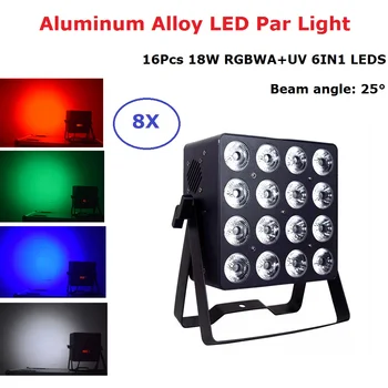 Aluminum Alloy LED Flat Par 16X18W Stage Lighting Effect Dj Par LED Light DMX 512 Disco Light DMX Dj Wash Lighting Wedding Club chauvet dj dmx an