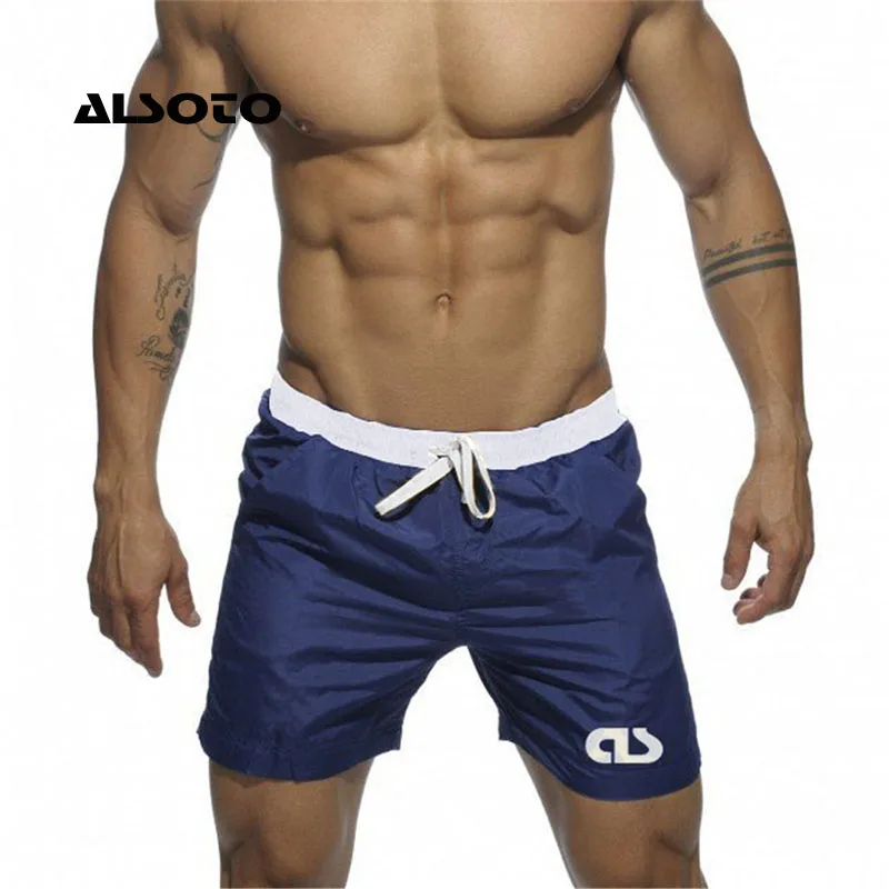 ALSOTO مثير رجل الرجال ملابس السباحة المايوه مقطع طويل سراويل للسباحة ملخصات شورتات للبحر مايو Sungas غاي ملابس سروال سباحة قصير
