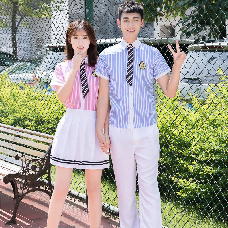 

2019 Man And Women School Uniform Spring Long Sleeve Shirt Skirt Trousers For Teen Boys Girls Stage Performance Student Uniforms