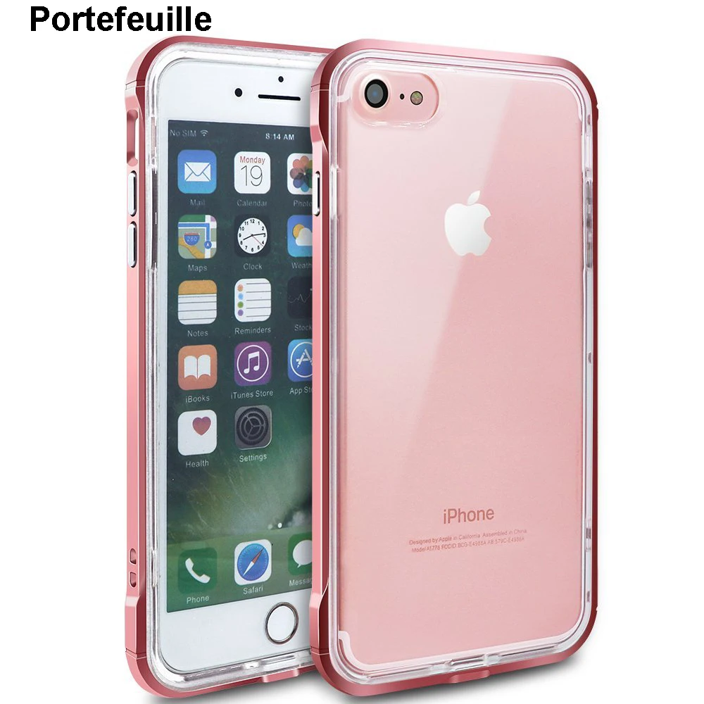 Portefeuille For iPhone 7 Case Hybrid Soft TPU Protective Shockproof Hard PC Frame Cover for iPhone 8 Plus X 6 6S 5 5S SE Coque (1)
