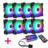Colorido ventilador de refrigeración RGB para CPU redondo de 120MM + juego de mando a distancia, doble apertura, LED brillante, carcasa de PC, chasis, ventiladores silenciosos enfriados por agua ► Foto 1/6