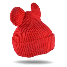 Милые шапки с ушками, шапки для девочек и детей, милые теплые шапочки, милые женские шапки с ушками дьявола, вязаный трикотаж рождественские шапки