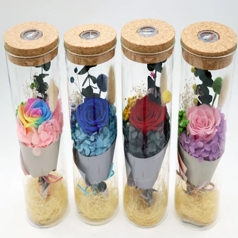 LED RGB Dimmer Lamp Rose Flower Bottle Light with Remote Control Night Light Valentine's Bedside lamp  3