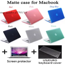 2016 NEW Matte Case For Apple Macbook Air Pro Retina 11 12 13 15 Laptop Cover Bag For Mac book 13.3 inch with Gift