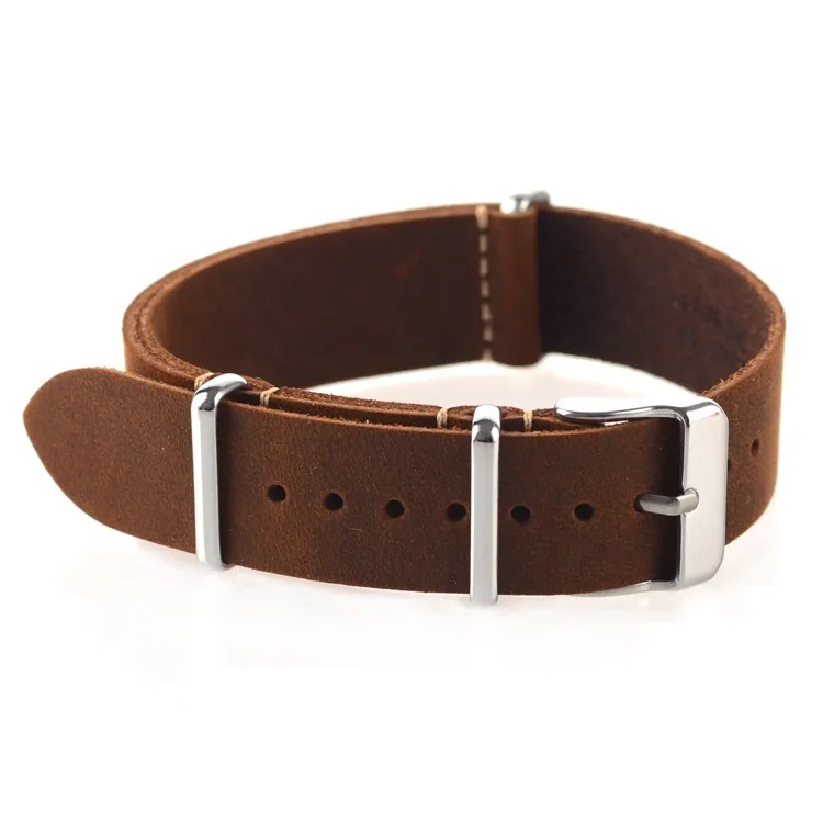 genuíno otan pulseira de relógio marrom correias 18mm 20mm 22mm pequeno buraco