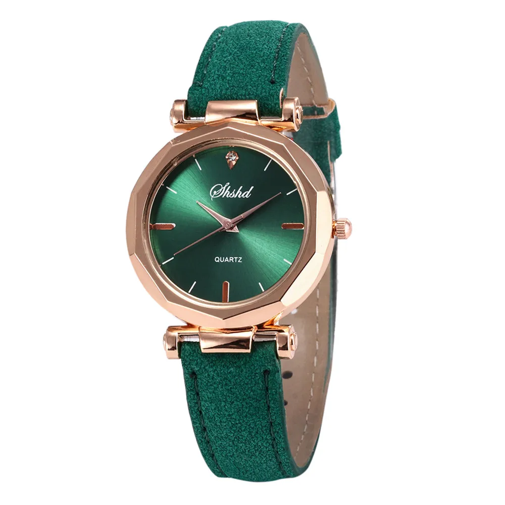 Luxury Women Quartz watches Faux Leather Color Metal Dial Wristwatch Fashion Women Watch relogio feminino for dropshipping