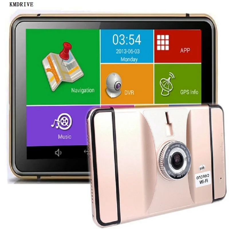 7 дюймовый Android GPS навигатор Автомобильный видеорегистратор Wi Fi Bluetooth FM передатчик