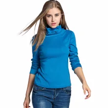 Sexy Casual Lindo Inconformista de Manga Larga Otoño Camiseta de Las Mujeres Top T shirt Ropa Ropa Túnica Azul Tee Pullover Femme 2016