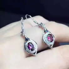 Гранат природный камень серьги серебро 925 природный камень серьги женские классические элегантные модные Изящные серьги-капли