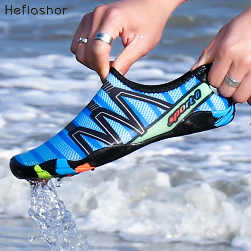 HEFLASHOR للجنسين رياضية السباحة الرياضات المائية أكوا شاطىء البحر الشاطئ تصفح النعال المنبع ضوء الأحذية الرياضية