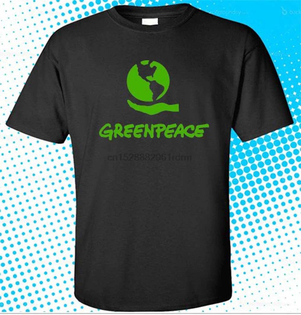 

Newest 2018 New Greenpeace Green Peace Symbol Mens Black T-Shirt Size S to 3XL Summer sportwear casual t-shirt
