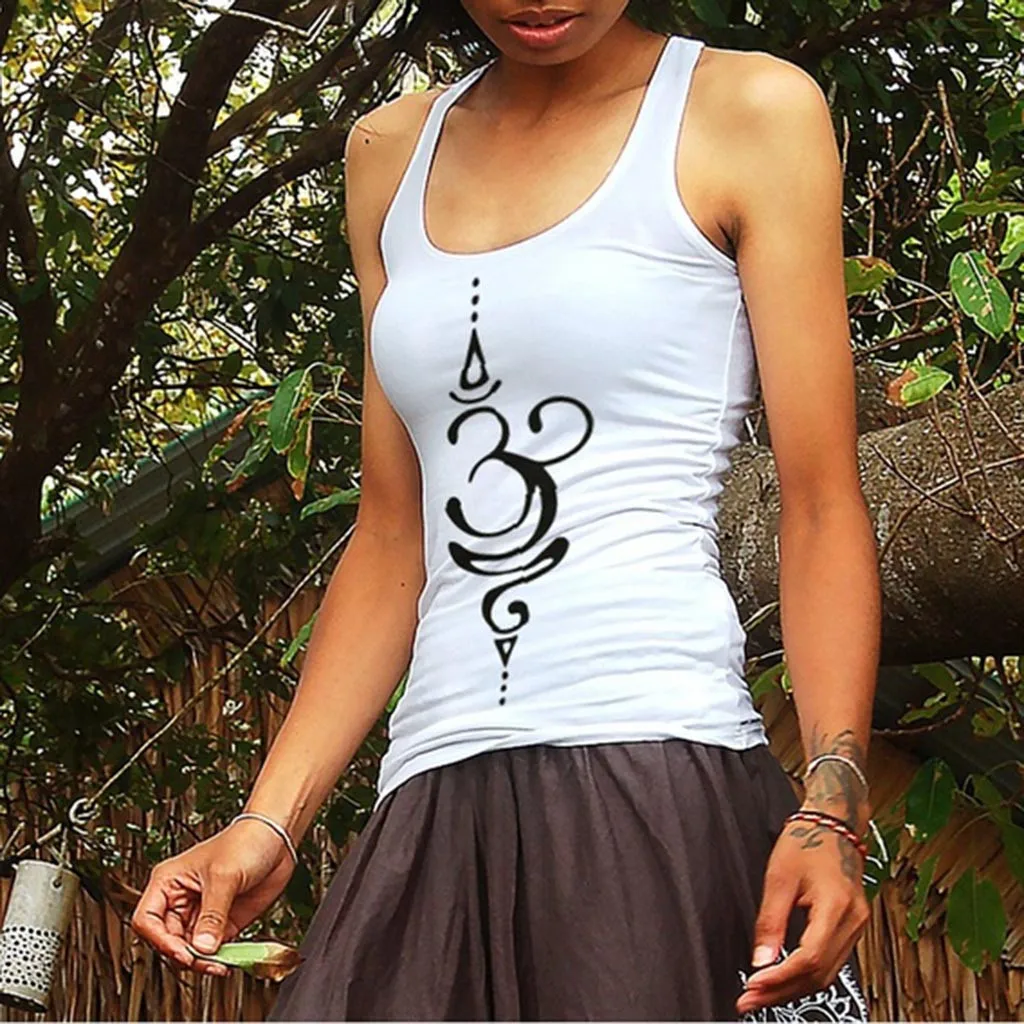 

2019 summer Women's Fashion Tattoo Symbol Shirt Zen Mandala Tank Top mandalas