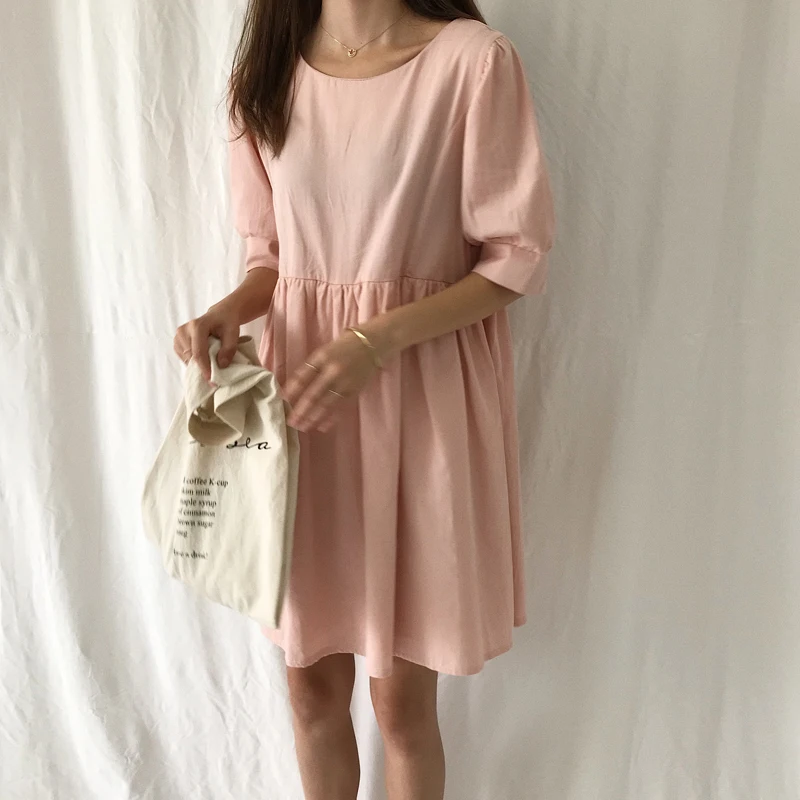 

Casual Chic Wild Stitching Thin A-line Dress Women's Clothes Japan Kawaii Retro Female Cute Korean Harajuku Dresses For Women