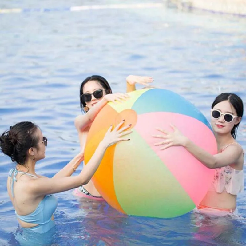 80Cm Large Color Water Inflatable Ball Outdoor Water Beach Toy Inflatable Ball Swimming Pool Lawn Game Ball