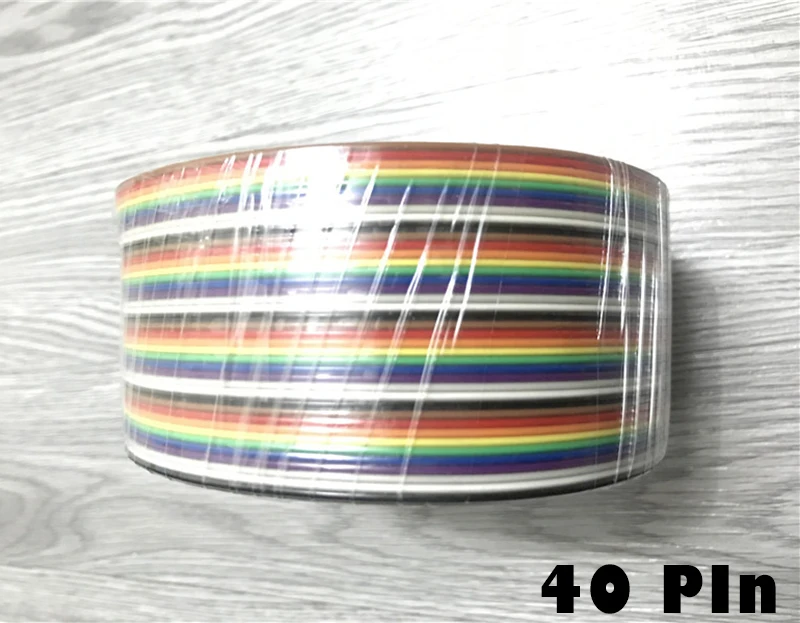 20 Meters Length Dupont Jumper Cable Wire 40 Pin Connector 0.127mm Ribbon Rainbow Cable 28awg Dupont Line                        (5)