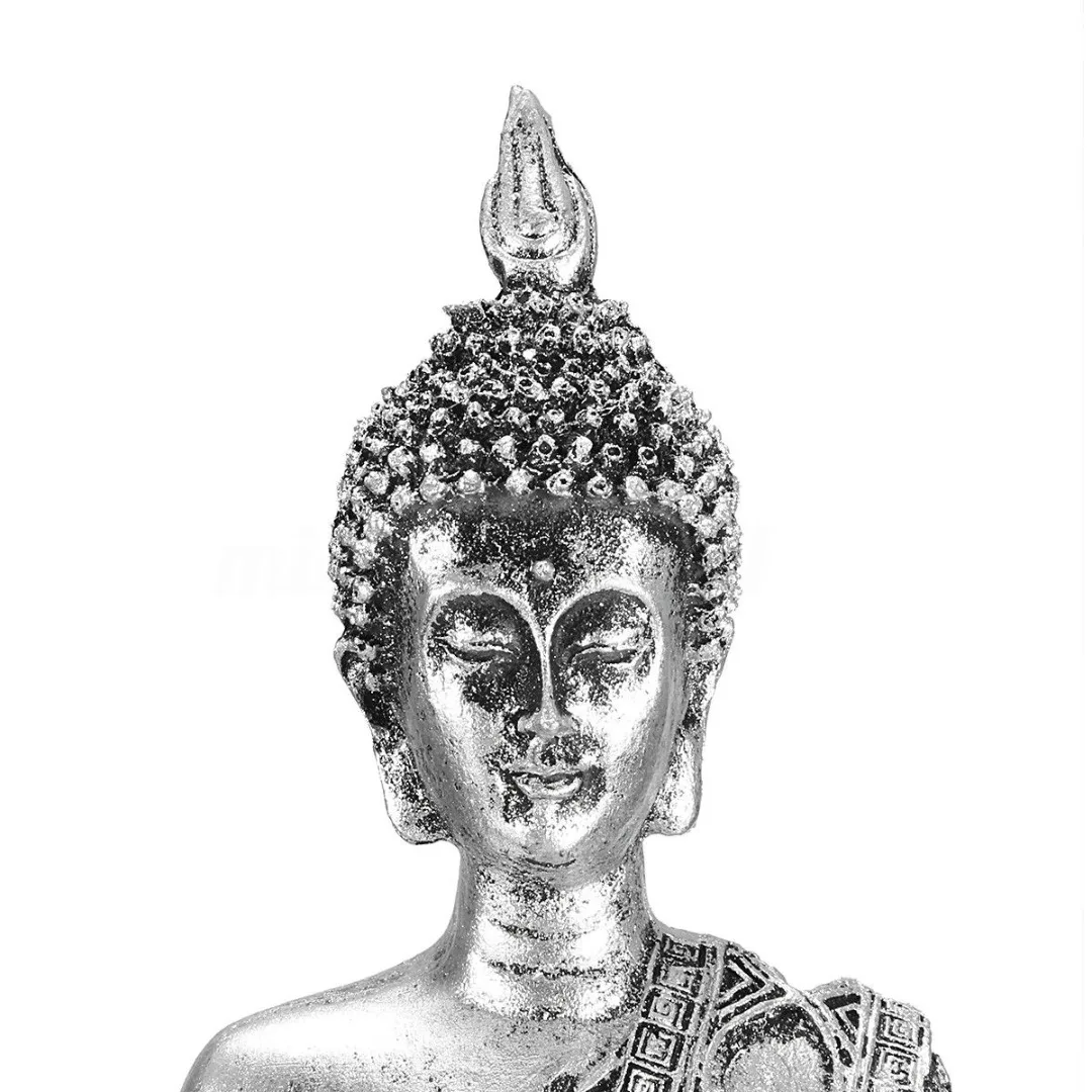 170*30*75mm Silver Thai Buddha Statue Sculpture Meditating Antique Home Ornament Feng Shui Tibetan Buddhist Amitabha