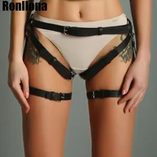 Сексуальный панк кожаный ремень для связывания тела Подвязки для ног Harajuku для женщин Регулируемый портупея с подтяжками пояс с высокой талией фетиш бдсм