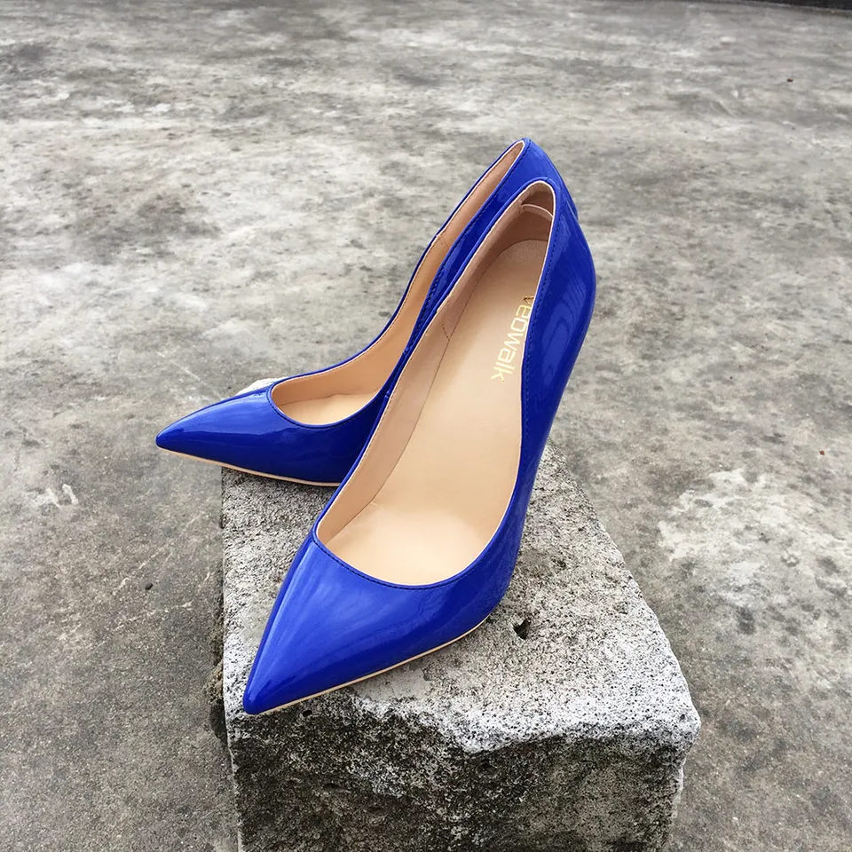 royal blue patent leather heels