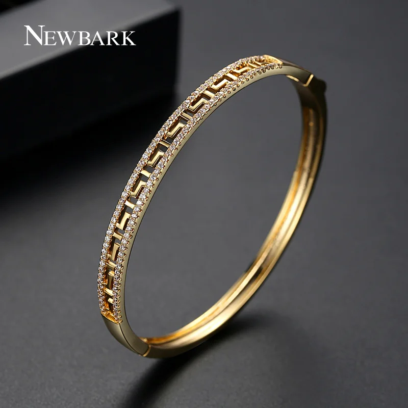 

NEWBARK Time Legend Fashion Round Bracelet Copper AAA Cubic Zircon Luxury Designed Gold Silver CZ Bracelet Bangle For Women