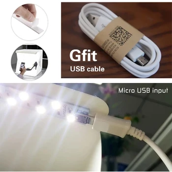 

LED Light USB cable Strip Photo Studio Lighting Soft Box Shooting Simple Tent Closet Lightbox Photography Box Studio Accessories
