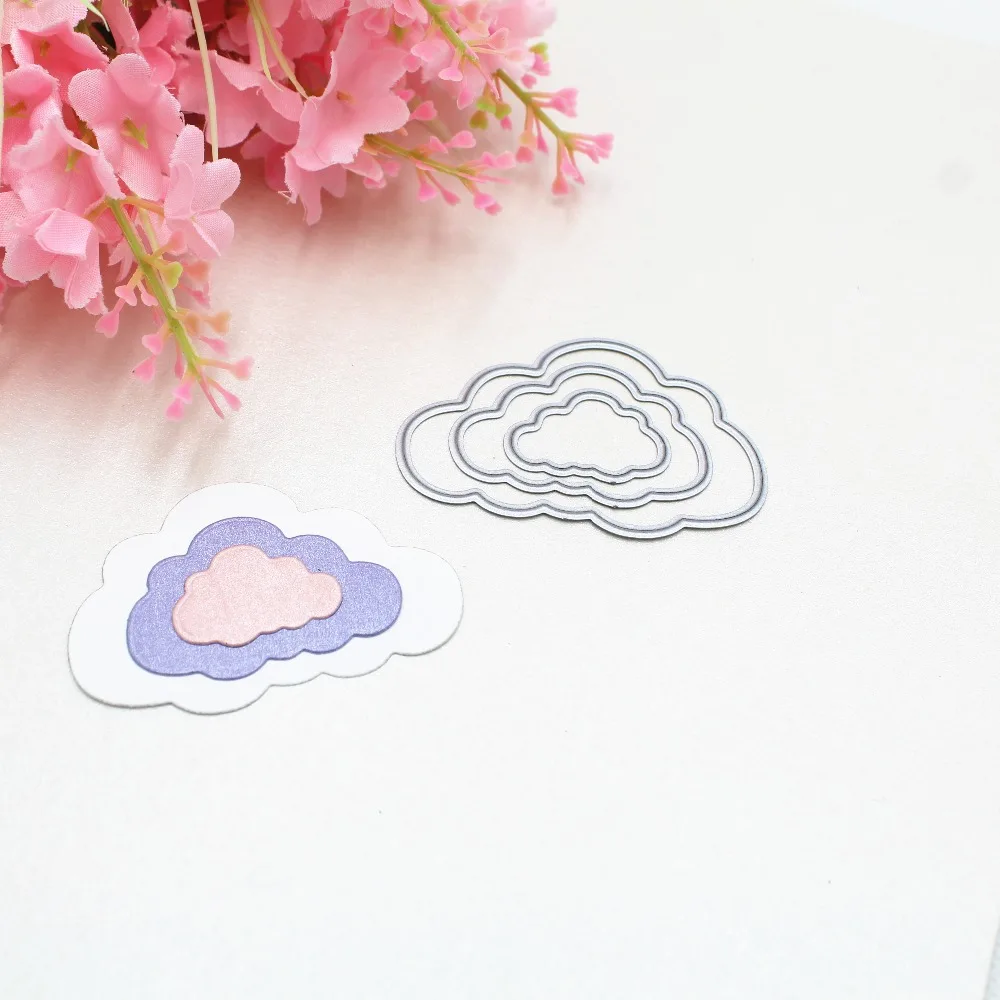 

3pcs Clouds Metal Cutting Dies Sky Craft Dies Scrapbooking Background Stencil Embossing Cards Making Diy Albums Decorations