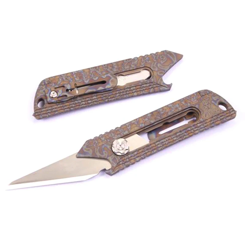 

One-piece Ultra-thin Lightweight Titanium Tool Knife 2 Generation Hummingbird One-handed Opening And Closing M390 Steel