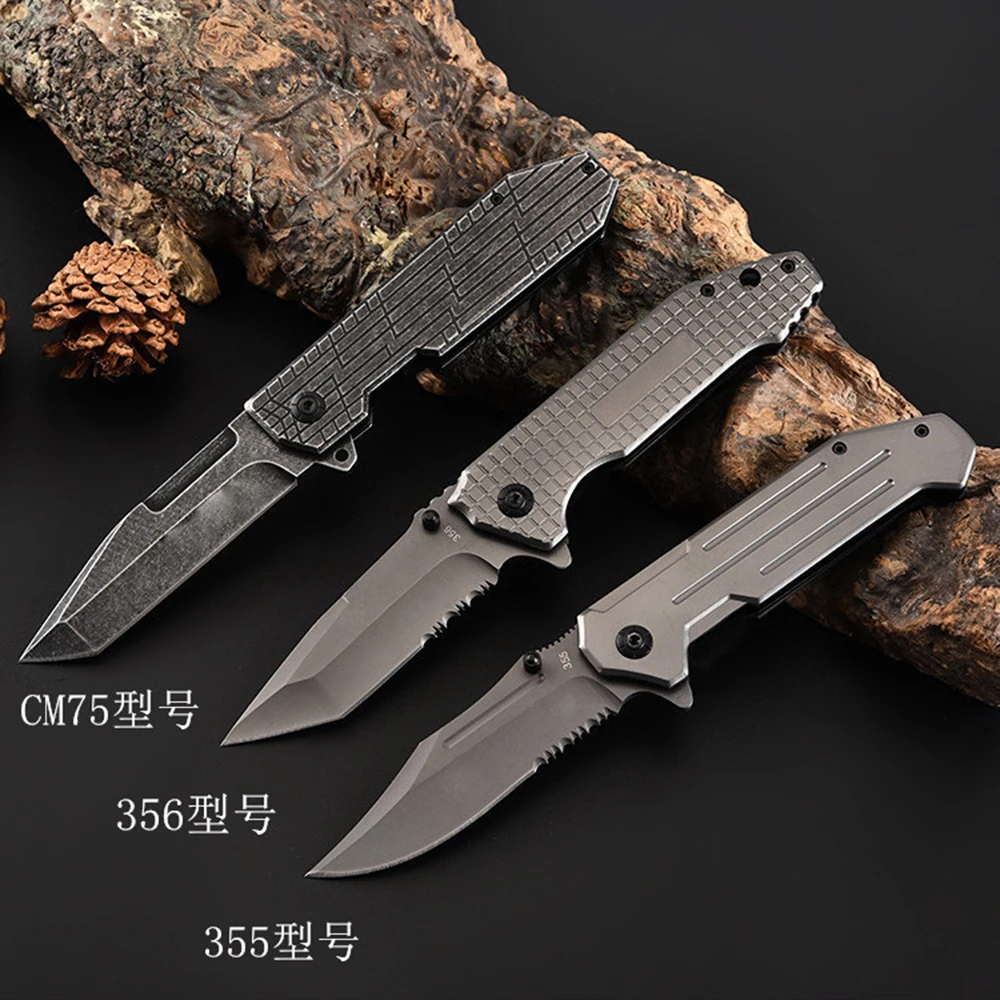 LION WOLVES D129 Camping Hunting Outdoor Folding Blade Knife 440C Stainless Steel Survival Pocket Knives Tactical Fishing Tools